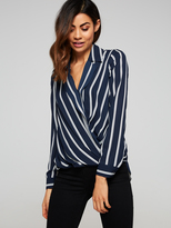 Thumbnail for your product : Portmans Cassandra Collared Wrap Top