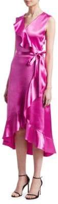 Maje Women's Ripple Satin Evening Dress - Pink - Size 1 (Small)