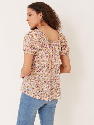 Fat Face Leia Gathered Floral Top - Multi