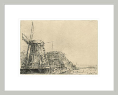 Red Barrel Studio Windmill by Rembrandt van Rijn - Framed Giclee Print