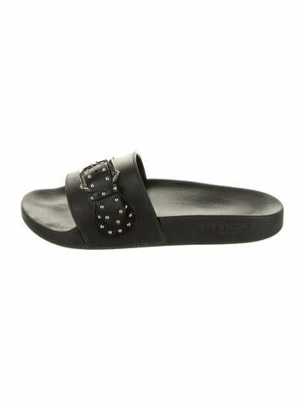 black slides with studs