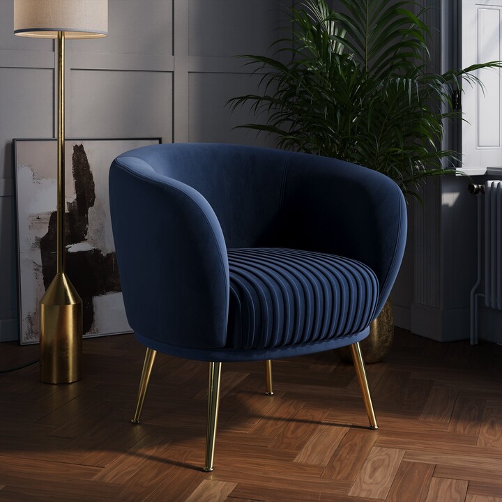 Dunelm Bella Velvet Cocktail Chair Navy Velvet ShopStyle Armchairs