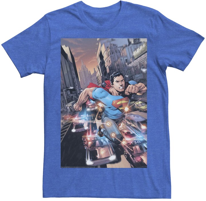 Dc Comics Men's Superman Flashing Lights Poster Tee ShopStyle Tshirts