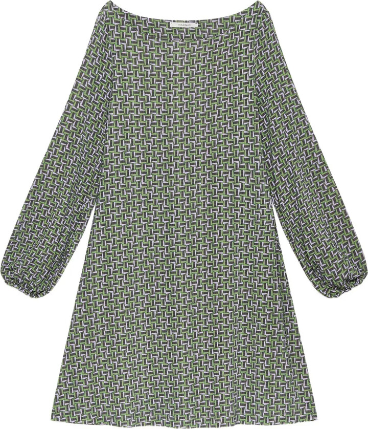 Maliparmi Geometric-Print Boat-Neck Mini Dress