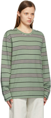 Stussy Green Stripe Asher Long Sleeve T-Shirt