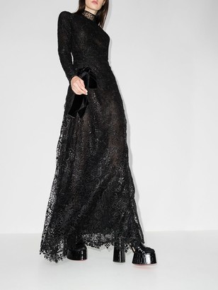 Tom Ford Floral-Lace Long-Sleeve Gown