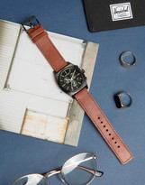 Thumbnail for your product : Nixon Time Teller Chronograph Leather Watch In Tan
