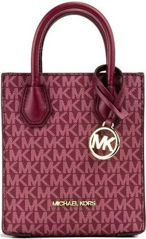 Michael Kors Mercer Studio Medium Messenger Brown MK Mulberry Pink Satchel  Bag 