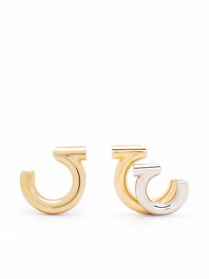 Ferragamo Plated Two-Tone Earrings - ShopStyle