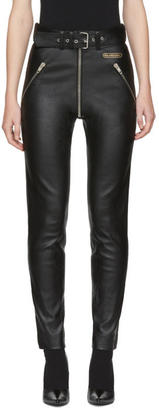 Balenciaga Black Leather Rider Pants