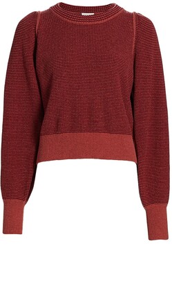 striped puff sleeve sweater