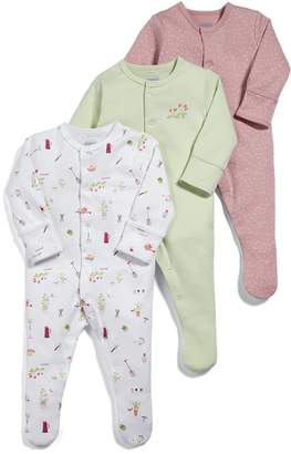 Mamas and Papas Baby Girls' Pack of 3 Garden Sleepsuits