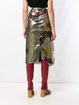 Chalayan pavement print metallic skirt