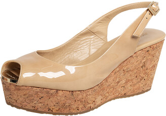 slingback cork wedges