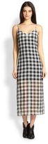 Thumbnail for your product : Line & Dot Ellis Sheer-Skirt Gingham Slip Dress