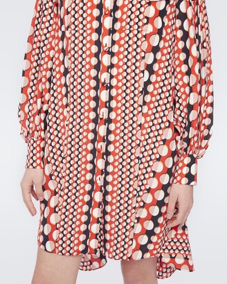 Diane von Furstenberg Tyra High-Low Mini Shirt Dress in 3D Dot