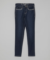 Thumbnail for your product : Dark Wash Contrast Stitch Sparkle Skinny Jeans