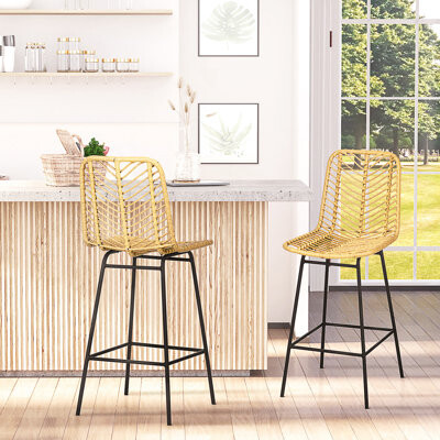 Bayou Breeze Rattan Bar Stools 26\