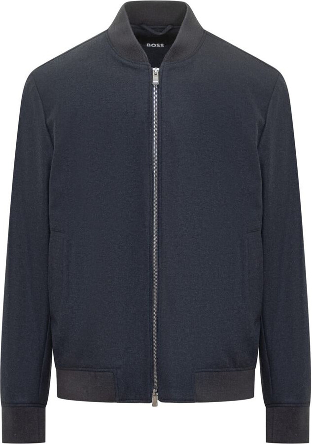 HUGO BOSS Black Jacket With Zip Closure