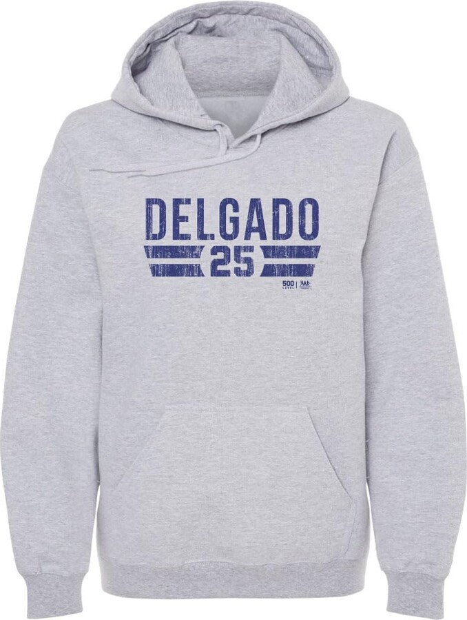 500 LEVEL Carlos Delgado Toronto Font Men's Hoodie Sweatshirt (Gray