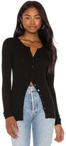 Thumbnail for your product : Enza Costa Silk Rib Fitted Long Sleeve Cardigan