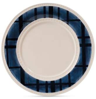 Fitz & Floyd Stoneware Bristol Indigo Tartan Dinner Plate