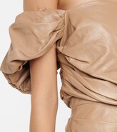 Thumbnail for your product : ZEYNEP ARCAY Off-shoulder leather minidress