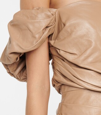 ZEYNEP ARCAY Off-shoulder leather minidress