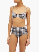 Thumbnail for your product : Solid & Striped The Ginger Gingham Underwired Bikini Top - Black White