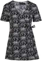 Thumbnail for your product : boohoo Petite Ditsy Floral Woven Wrap Dress