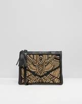 Thumbnail for your product : Park Lane Real Leather Clutch Bag With All Over Embellishment