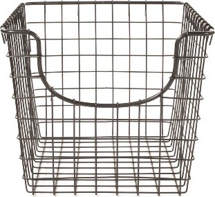 Spectrum Diversified SpectrumDiversifiedScoopSmallBasketDarkSilver:MetalStorage&Organization,PortableDecorativeRectangleBasket