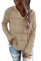 TIMEMEAN Fuzzy Pullover Sweaters for Women Hollow Out Hoodies