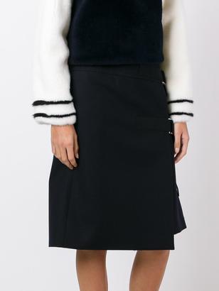 Sacai buckled apron skirt - women - Cupro/Wool - 2