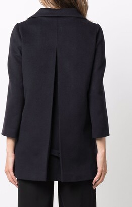Blanca Vita Crop-Sleeve Double-Breasted Coat