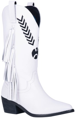fringe white boots