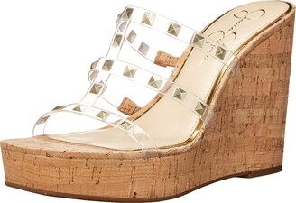 clear wedge strappy sandal