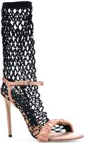Thumbnail for your product : Marco De Vincenzo crystal fishnet sandals