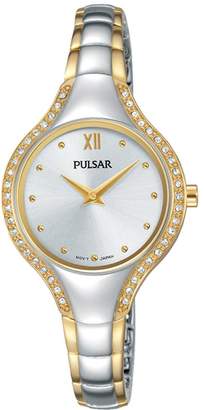 Pulsar Women's 28mm Two Tone Steel Bracelet Steel Case Quartz Watch Pm2228