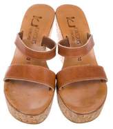 Thumbnail for your product : K Jacques St Tropez Leather Wedge Sandals