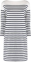 Stripe-Print Midi Dress 