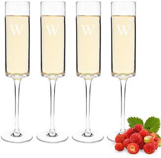 Monogram Contemporary Champagne Flutes - Set of 4
