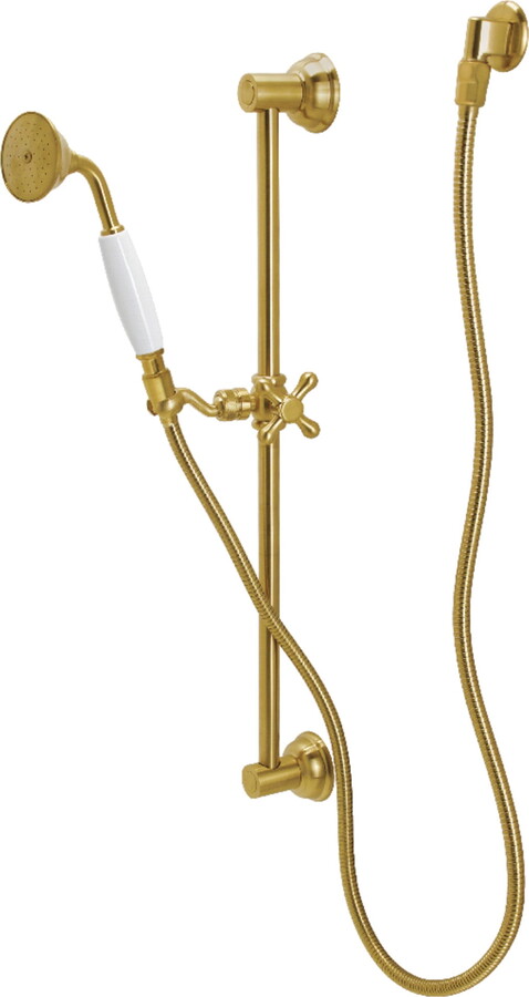 Kingston Brass KAK3527W7 Made to Match Shower System with Slide/Grab Bar and Hand Shower, Brushed Brass