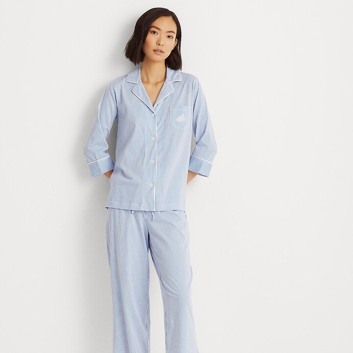 Womens Blue Striped Pyjamas | ShopStyle