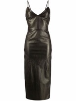 Thumbnail for your product : Manokhi Ruched-Effect Leather Dress