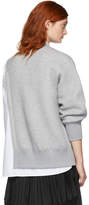 Thumbnail for your product : Sacai Grey and White Sweat Shirting Combo Blouse
