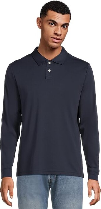 L.L. Bean Comfort Stretch Performance Polo Long-sleeve Slightly Fitted Men's Clothing Classic Navy : 3XL, Cotton/Polyester