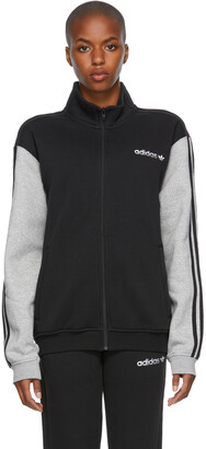 adidas Black & Grey Fleece Firebird Track Jacket