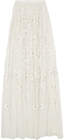 needle thread embellished tulle maxi skirt ivory