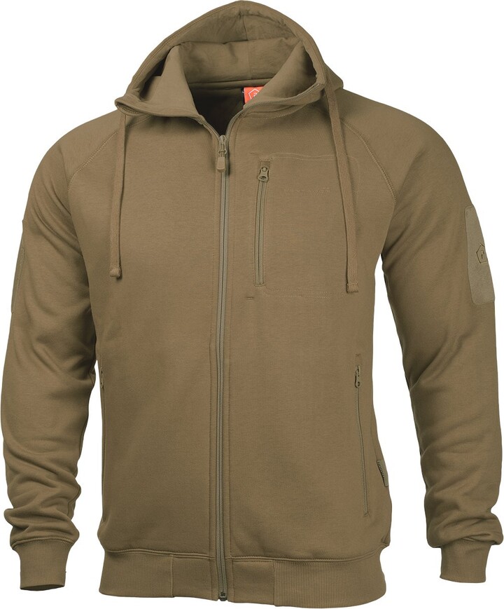 Pentagon Men's Kedros Fleece Sweater – Coyote Color, 360gsm Microfleece, 1/4 Zip With Chin Guard
